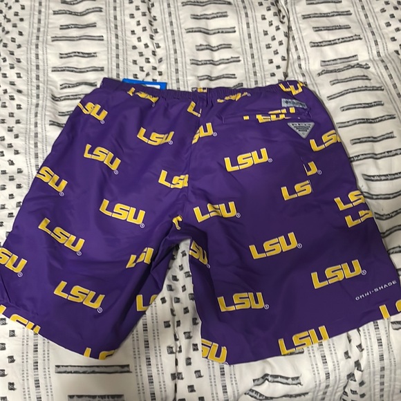 LSU Tigers Columbia PFG Backcast II Omni-Shade Hybrid Shorts - Purple - Picture 2 of 2
